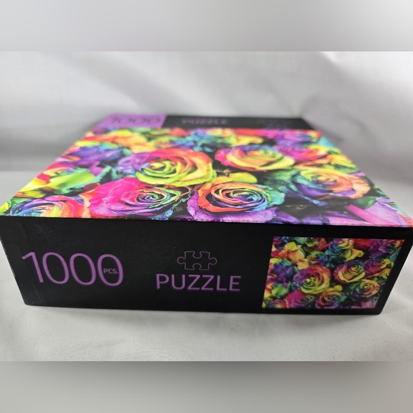 Rainbow Painted Roses 1000 Piece Jigsaw Puzzle Gift Craft Flowers New - Picture 4 of 11